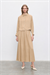 JOY ASETAT LASTİKLİ ETEKLİ TAKIM CAMEL