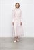 LADY LYOCELL DESENLİ YAKA DETAY ELBİSE PEMBE