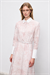 LADY LYOCELL DESENLİ YAKA DETAY ELBİSE PEMBE