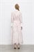 LADY LYOCELL DESENLİ YAKA DETAY ELBİSE PEMBE