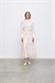 LADY LYOCELL DESENLİ YAKA DETAY ELBİSE PEMBE