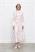 LADY LYOCELL DESENLİ YAKA DETAY ELBİSE PEMBE