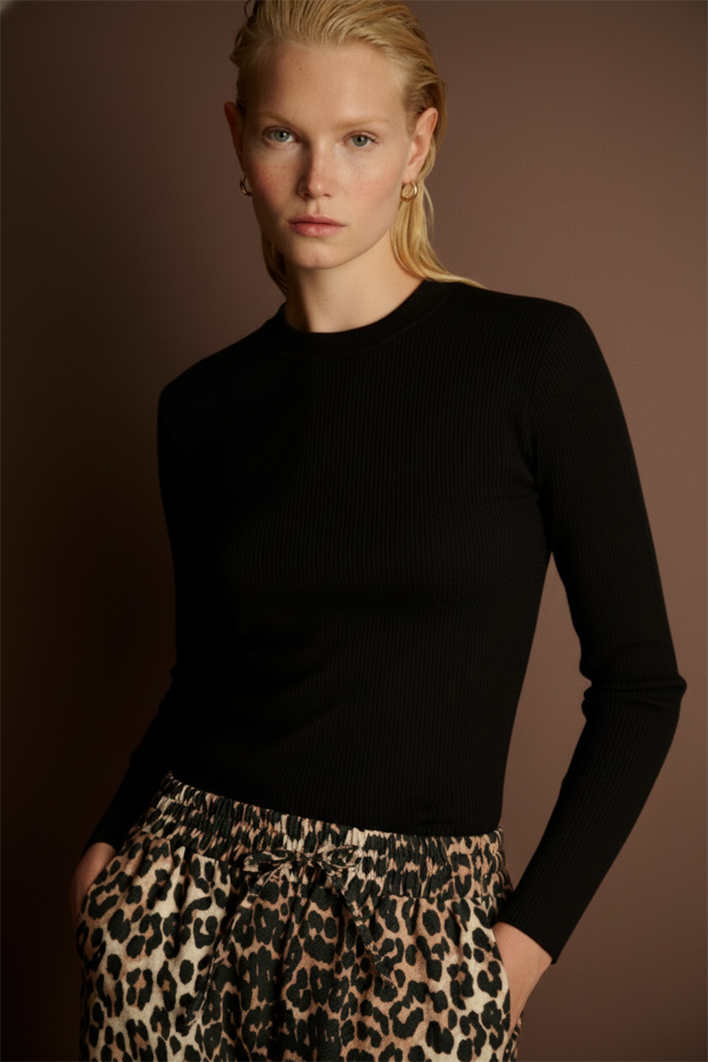 LEOPAR DESEN PANTOLON KAHVE