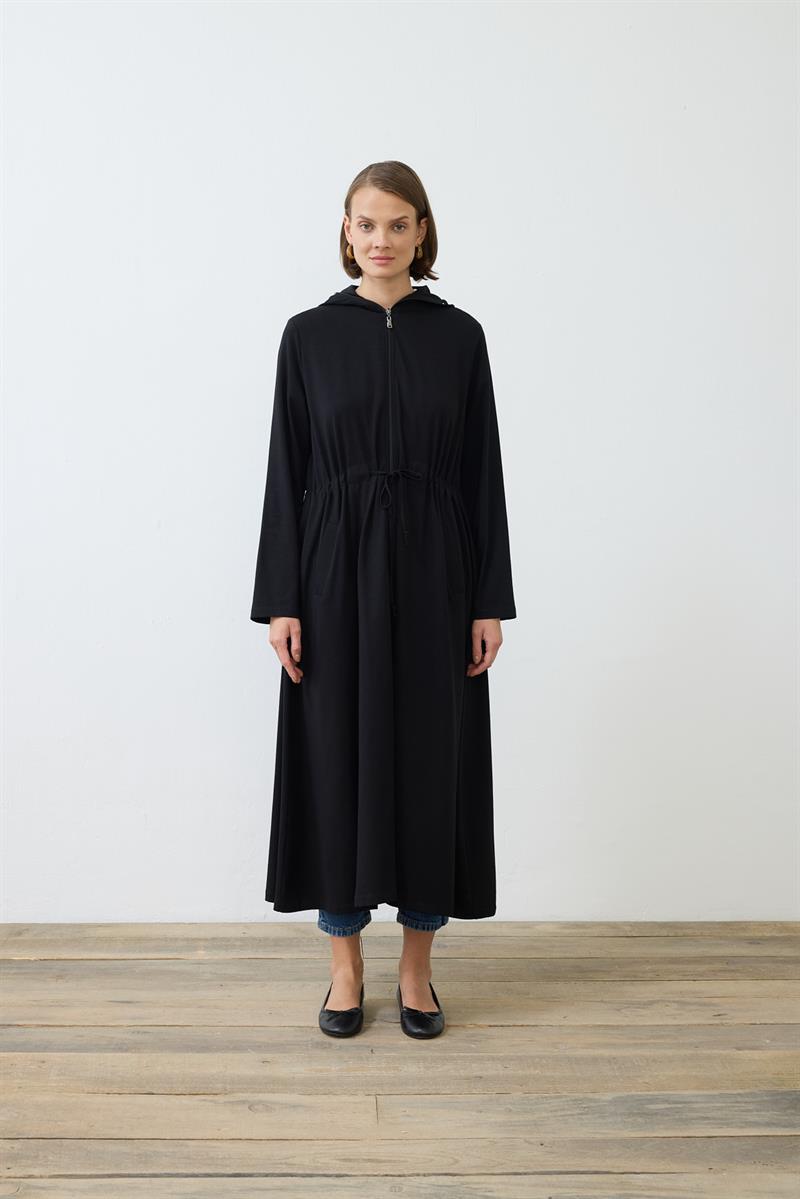 LİARA COMBED FULL LENGTH CAPE BLACK