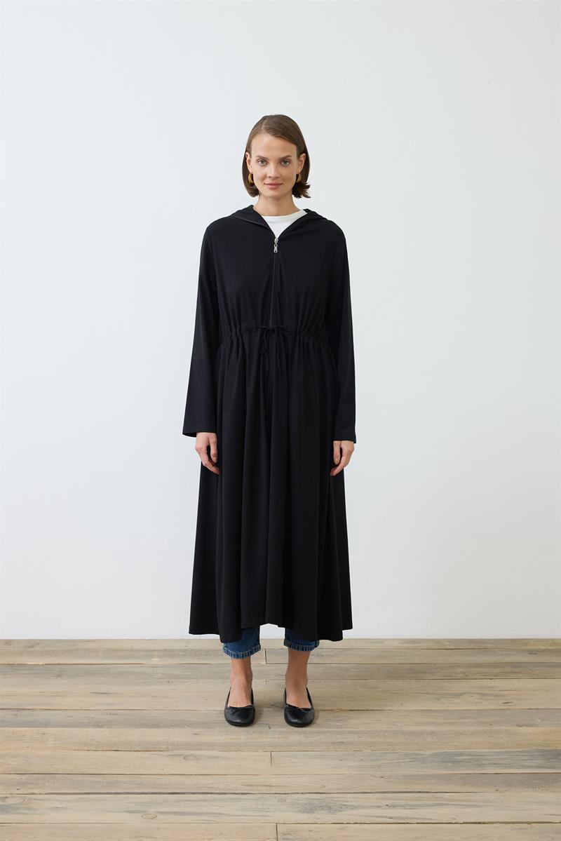 LİARA COMBED FULL LENGTH CAPE BLACK