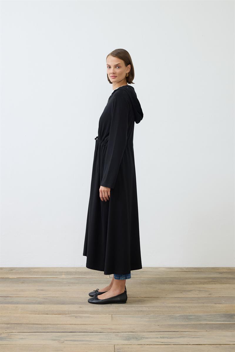 LİARA COMBED FULL LENGTH CAPE BLACK
