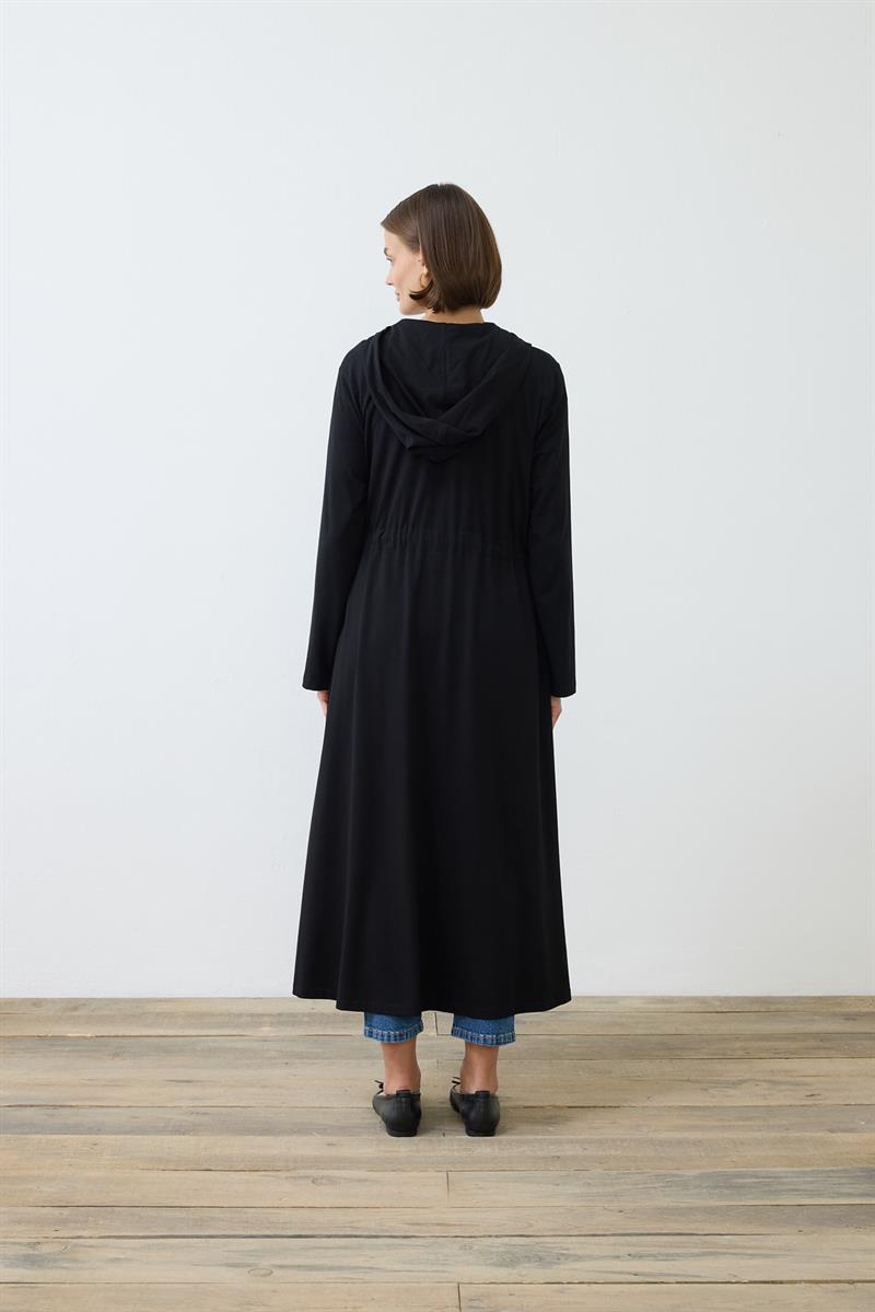 LİARA COMBED FULL LENGTH CAPE BLACK