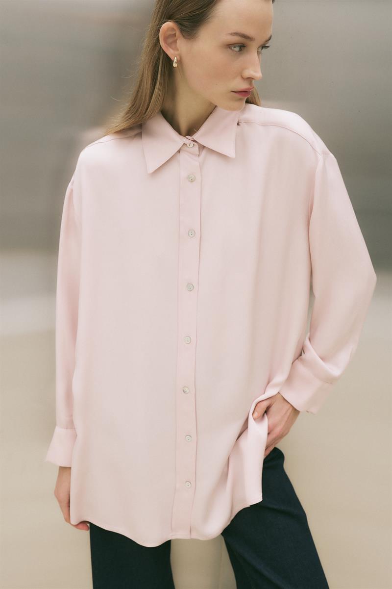 LİLAC ASETAT GÖMLEK PUDRA