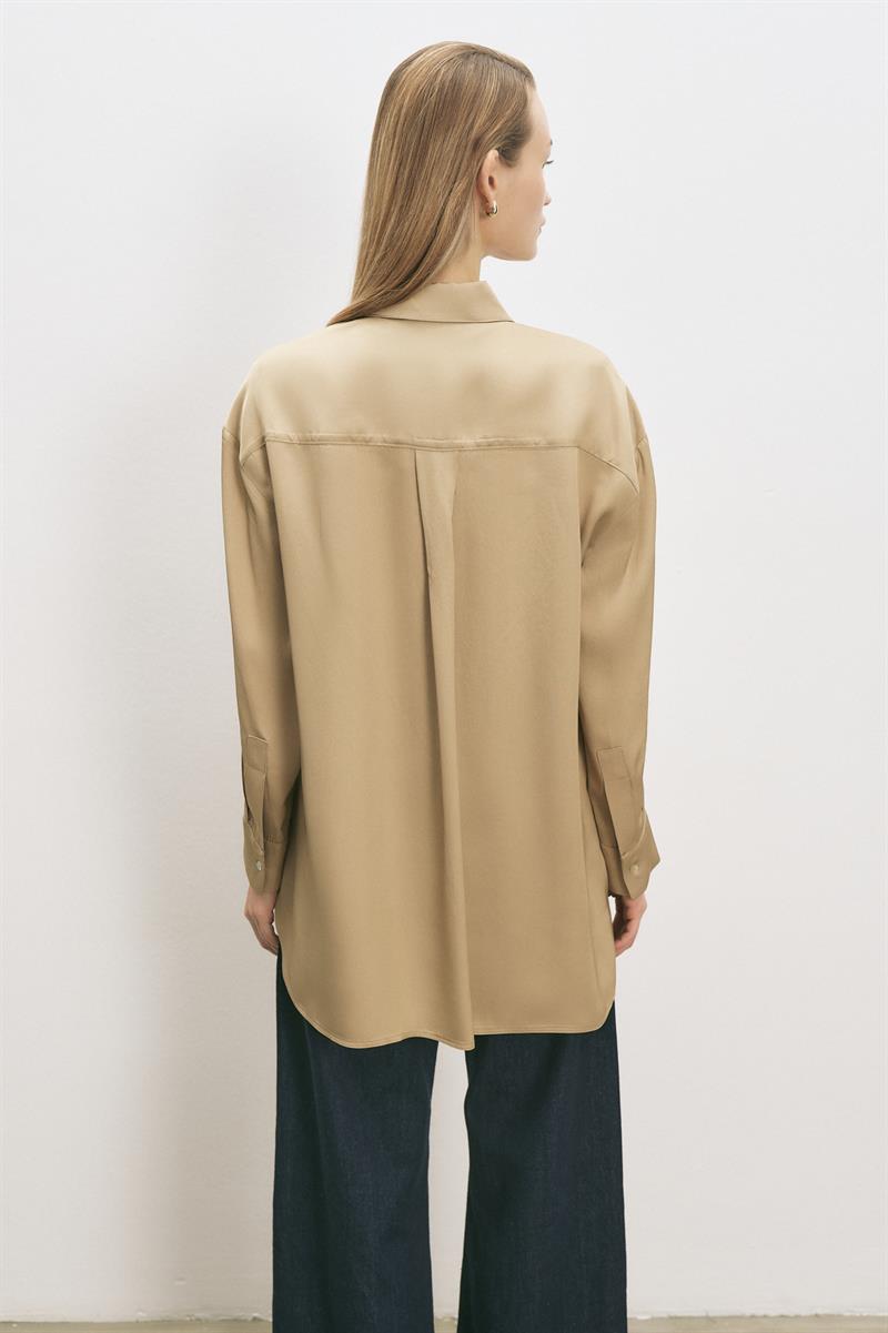 LİLAC ASETAT GÖMLEK YEŞİL