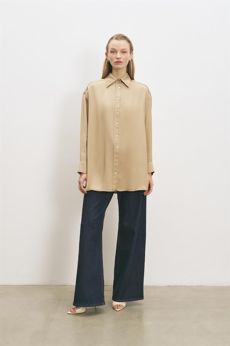 LİLAC ASETAT GÖMLEK YEŞİL