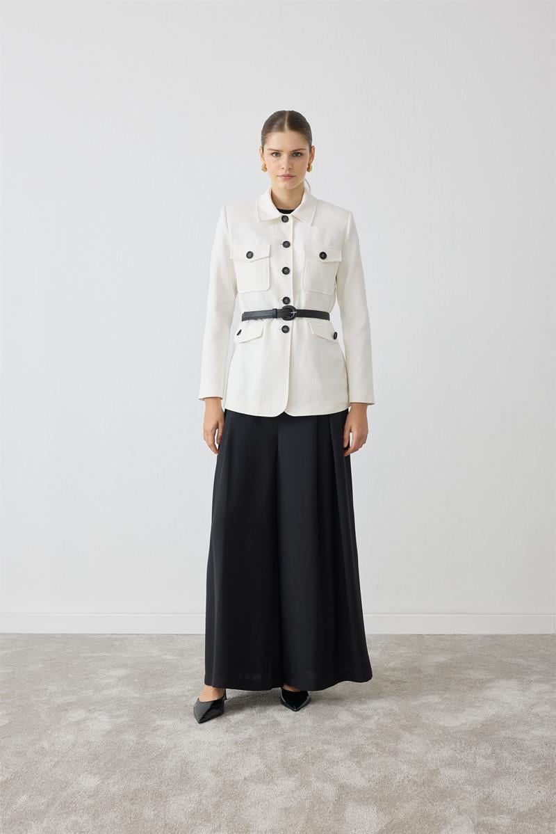 LORES DOKULU CEKET BEYAZ