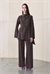 LUCAS LYOCELL SHAWL DETAIL PANTS SET BROWN