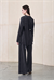 LUCAS LYOCELL SHAWL DETAIL PANTS SET BLACK