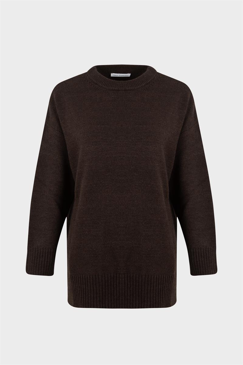 MADLEN TRİKO KAZAK KAHVE