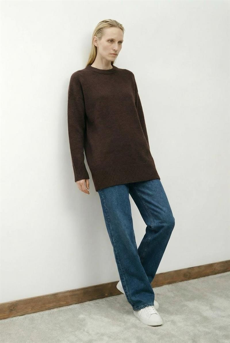 MADLEN TRİKO KAZAK KAHVE