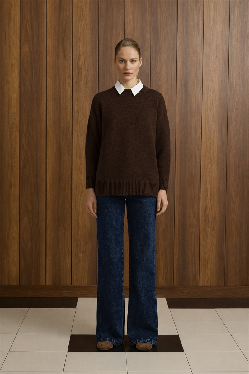 MADLEN TRİKO KAZAK KAHVE