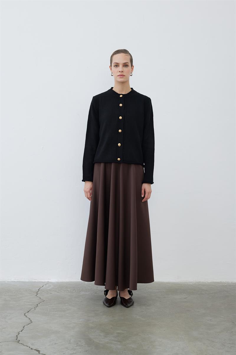 MARİN ÇİZGİLİ TRİKO HIRKA SİYAH