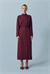 MAX ASETAT ALERLİ ELBİSE BORDO