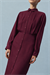 MAX ASETAT ALERLİ ELBİSE BORDO