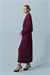 MAX ASETAT ALERLİ ELBİSE BORDO