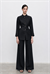 MEGAN %100 KETEN PANTOLONLU TAKIM SİYAH