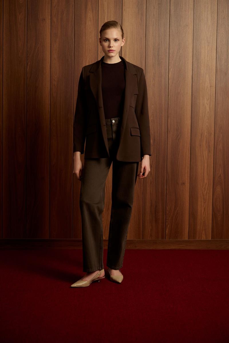 MEGAN CEPLİ CEKET KAHVE