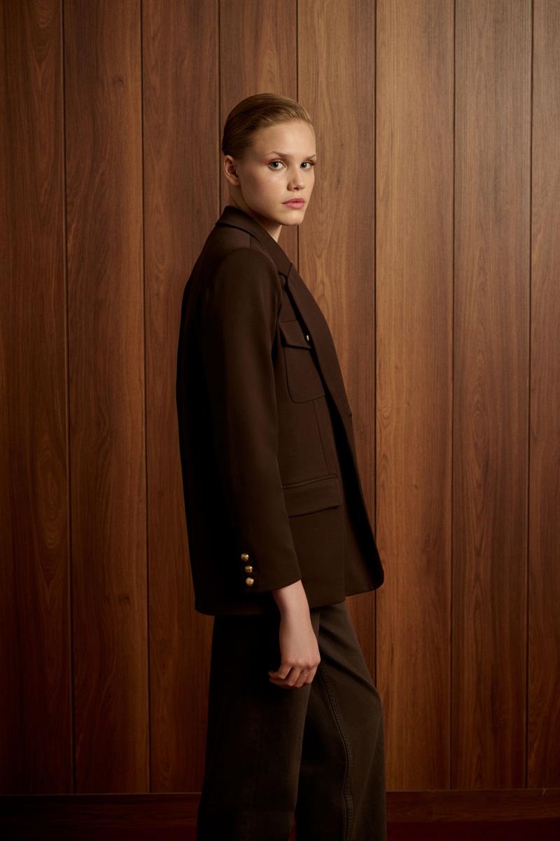 MEGAN CEPLİ CEKET KAHVE