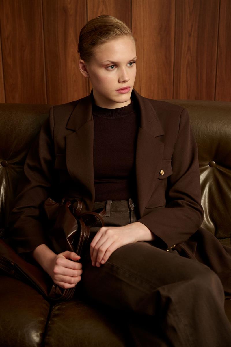 MEGAN CEPLİ CEKET KAHVE