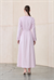 MELEN LYOCELL PANEL DETAIL DRESS POWDER