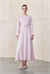 MELEN LYOCELL PANEL DETAIL DRESS POWDER
