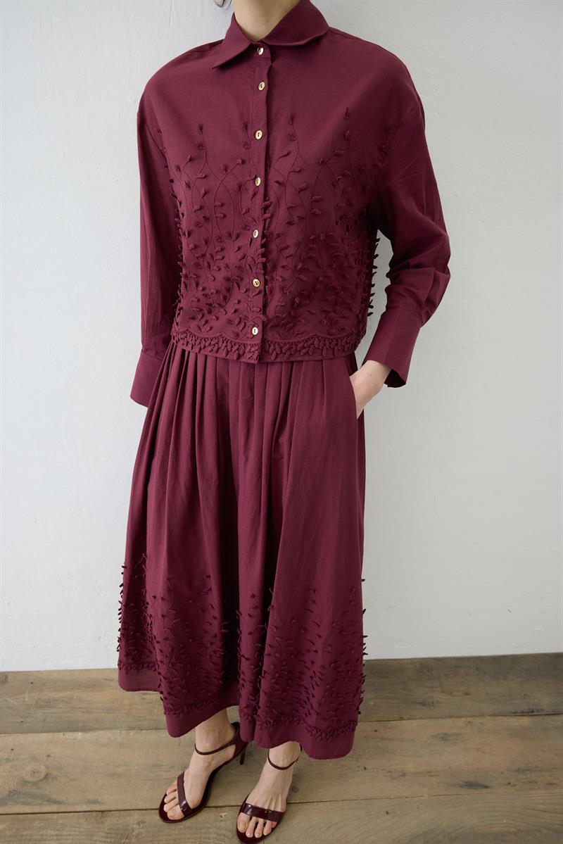 MELİSSA BRODE ETEKLİ TAKIM BORDO