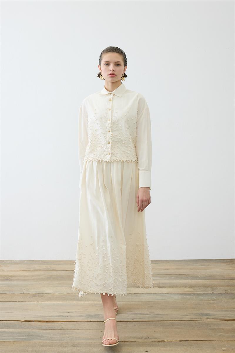 MELİSSA BRODE ETEKLİ TAKIM EKRU