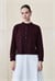 MEVA SHIRT COLLAR KNIT CARDIGAN BURGUNDY