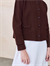 MEVA SHIRT COLLAR KNIT CARDIGAN BROWN