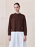 MEVA SHIRT COLLAR KNIT CARDIGAN BROWN
