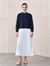 MEVA SHIRT COLLAR KNIT CARDIGAN NAVY BLUE