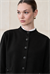 MEVA SHIRT COLLAR KNIT CARDIGAN BLACK