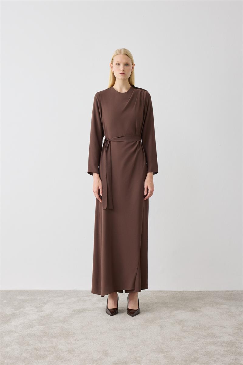 MIA FRONT AND BACK CLOSED JUMPSUIT BROWN