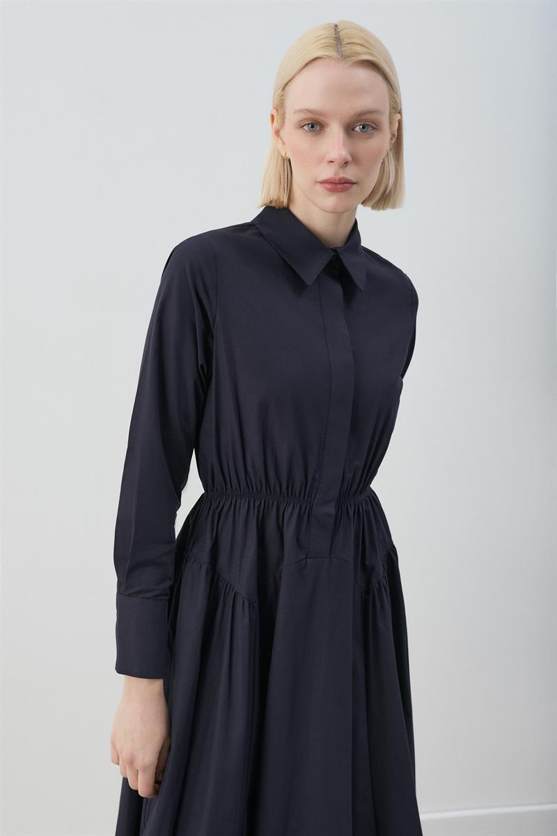 MİORİ ALBA PAMUKLU ELBİSE LACİVERT