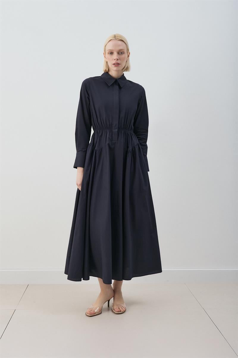 MİORİ ALBA PAMUKLU ELBİSE LACİVERT