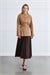 MİORİ ARLEY BLUZ ETEK TAKIM CAMEL-KAHVE
