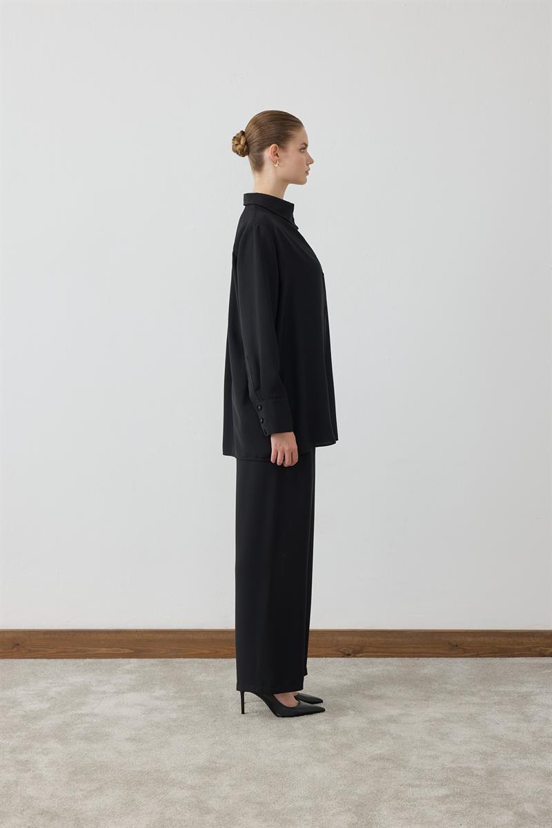 MIORI AUREN CREPE PANTS SET BLACK
