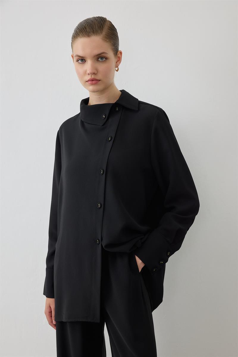 MIORI AUREN CREPE PANTS SET BLACK