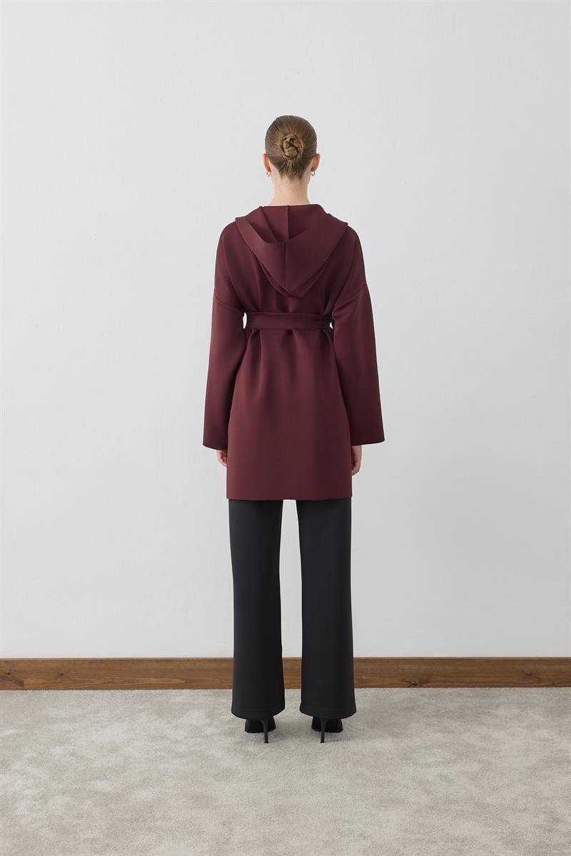 MİORİ CEPLİ PUF KAP BORDO