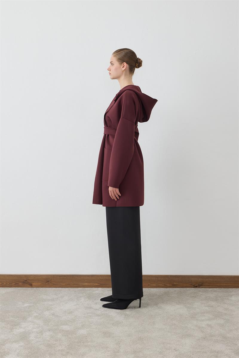 MİORİ CEPLİ PUF KAP BORDO