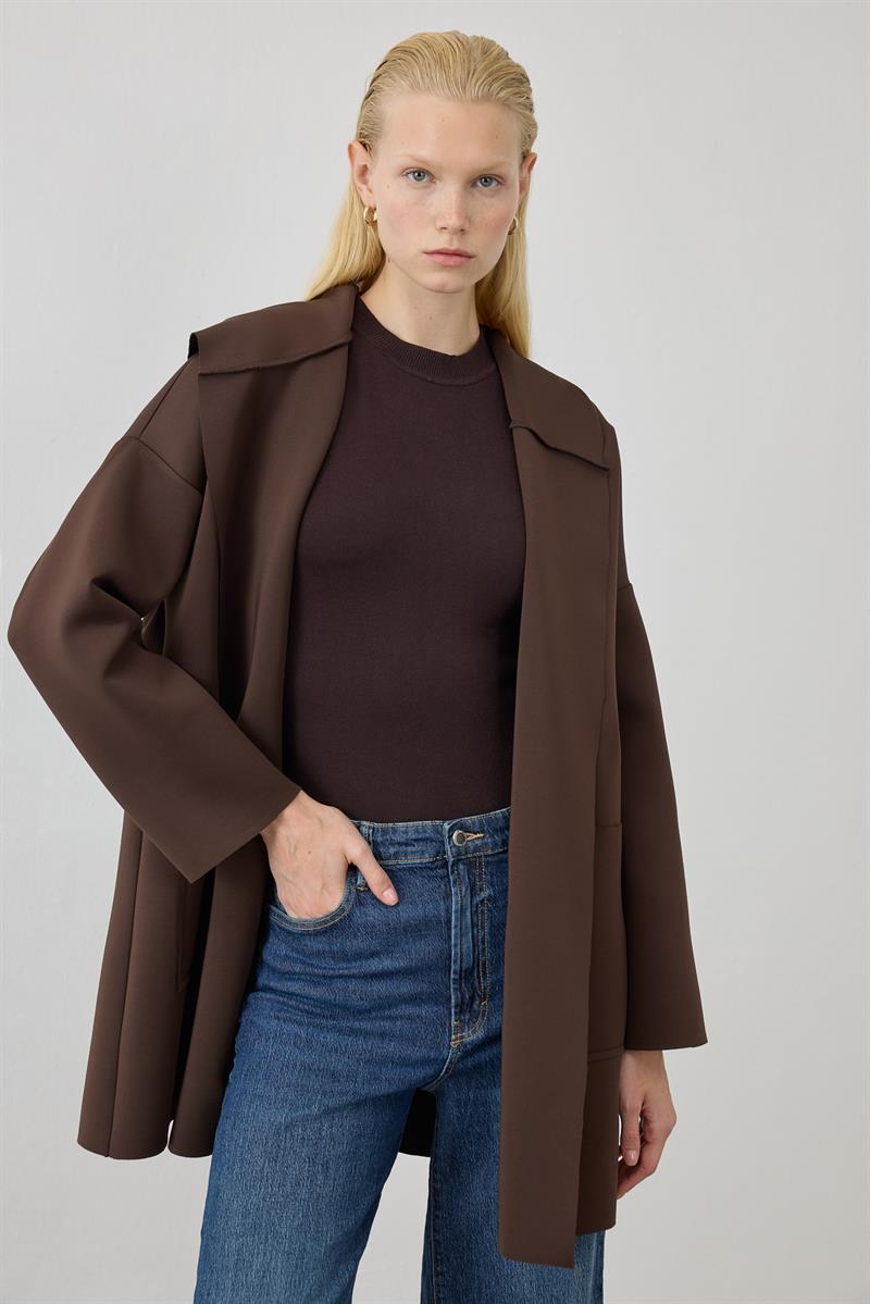 MİORİ CEPLİ PUF KAP KAHVE