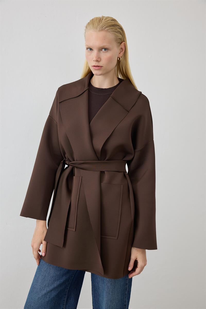 MİORİ CEPLİ PUF KAP KAHVE