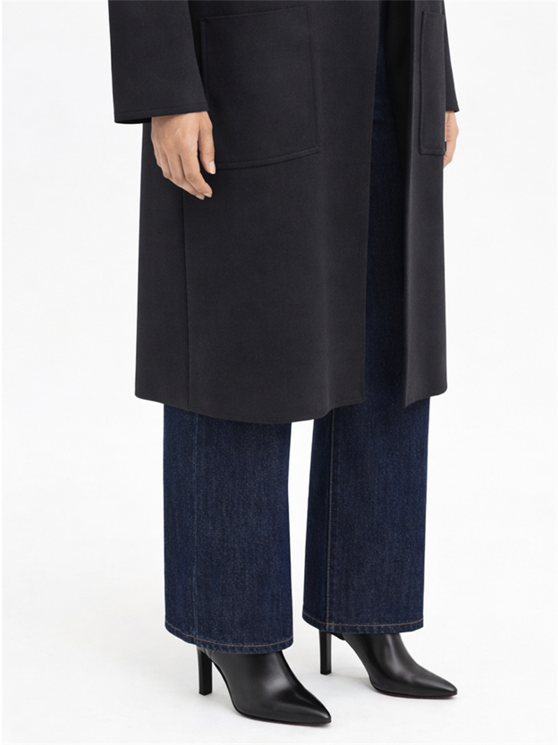 MİORİ CEPLİ UZUN KAP SİYAH