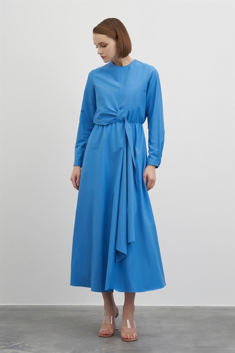 MIORI COLORE COTTON DRESS BLUE