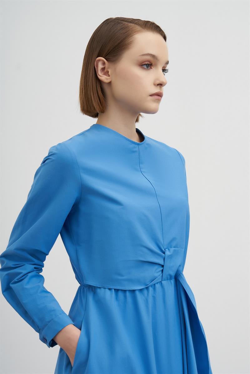 MIORI COLORE COTTON DRESS BLUE